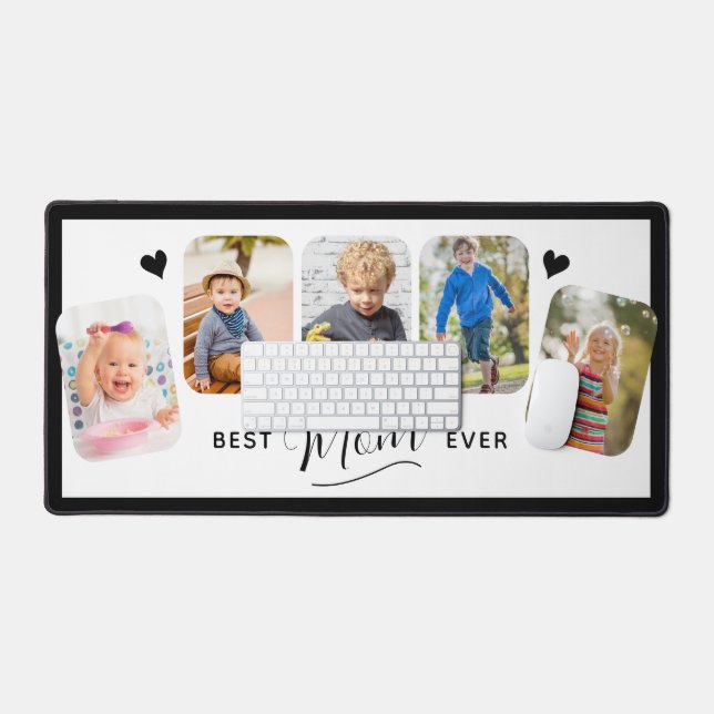 Best Mum Ever Calligraphy 5 Photo Desk Mat (Keyboard & Mouse)