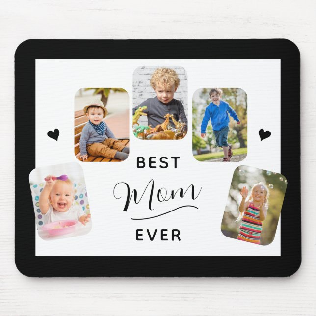 Best Mum Ever Calligraphy 5 Photo Mouse Mat (Front)