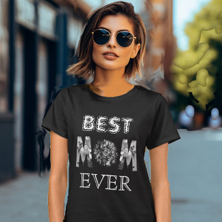 Best Mum Ever Calligraphy Sunflower Mother's Day T-Shirt