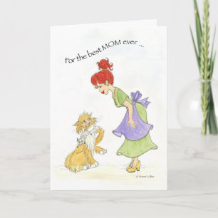 Best Mum Ever Cat Birthday Card