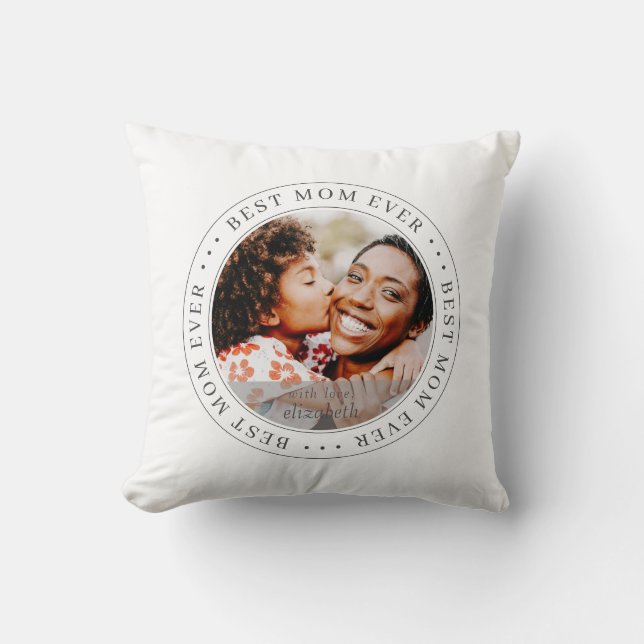 Best Mum Ever Classic Simple Photo Cushion (Front)