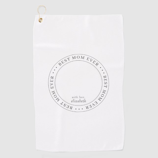 Best Mum Ever Classic Simple Photo Golf Towel (Front)