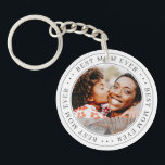 Best Mum Ever Classic Simple Photo Key Ring<br><div class="desc">This simple and classic design is composed of serif typography and add a custom photo.</div>