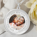 Best Mum Ever Classic Simple Photo Silver Plated Necklace<br><div class="desc">This simple and classic design is composed of serif typography and add a custom photo.</div>