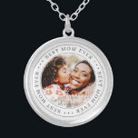 Best Mum Ever Classic Simple Photo Silver Plated Necklace<br><div class="desc">This simple and classic design is composed of serif typography and add a custom photo.</div>