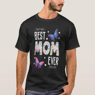 Best Mum Ever Coloured Butterfly Mother's Day T-Shirt