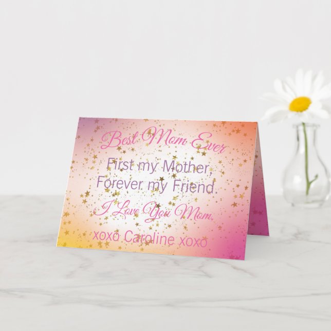 Best Mum Ever Colourful Elegant Modern Mothers Day Card (Small Plant)