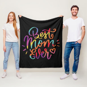 Best Mum Ever Colourful Fleece Blanket