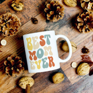 Best Mum Ever Colourful Retro Typography 2 Coffee Mug