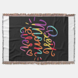 Best Mum Ever Colourful Throw Blanket