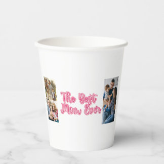 Best Mum Ever | Custom 3 Photo Collage Paper Cups