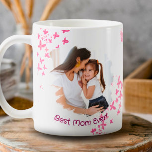 Best Mum Ever Custom Butterfly  Coffee Mug