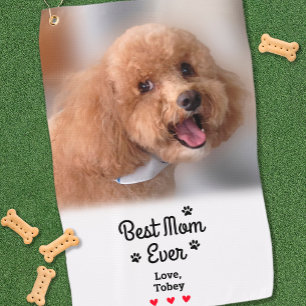 Best Mum Ever Custom Dog Lover Pet Photo Golf Towel