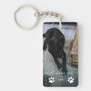 Best Mum Ever Custom Dog Photo Key Ring