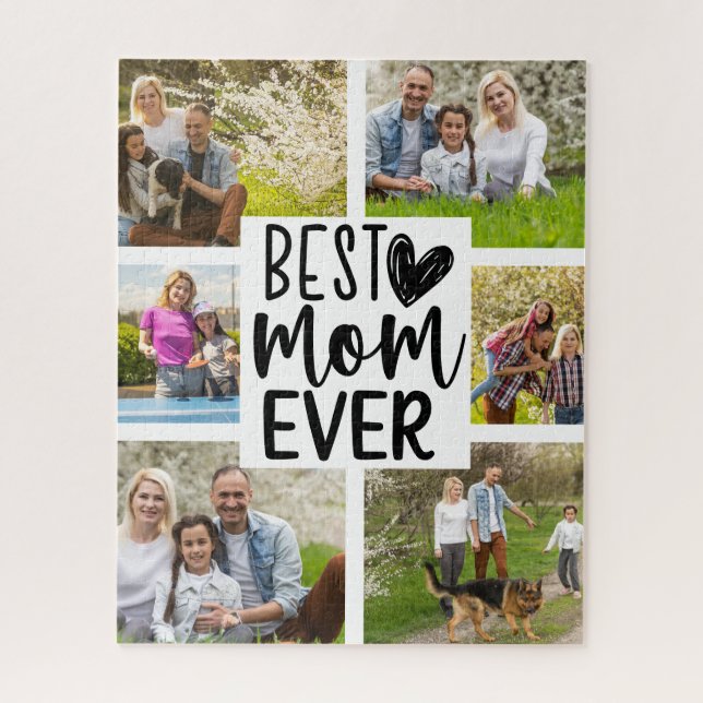 Best Mum Ever Custom Multi Photo Keepsake Jigsaw Puzzle (Vertical)
