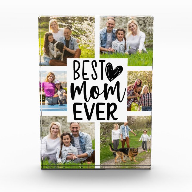 Best Mum Ever Custom Multi Photo Photo Block (Front)