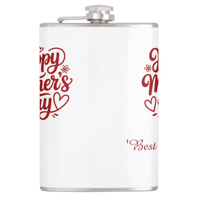 Best Mum Ever Custom Name Mug Hip Flask (Front)