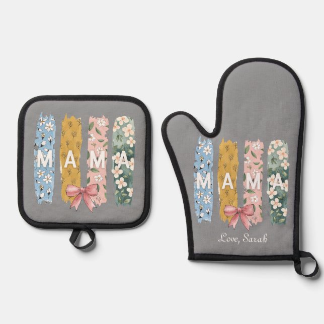 Best Mum Ever – Custom Oven Mitt & Pot Holder  Set (Front)