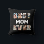 Best mum ever custom Photo Collage, black  Cushion<br><div class="desc">Best mum ever custom Photo Collage,  black Throw Pillow</div>