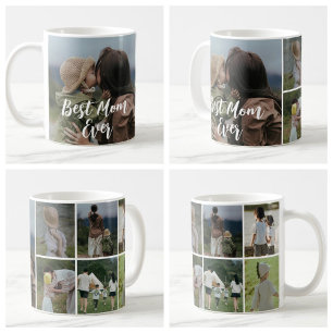 Best Mum Ever Custom Photo Collage Coffee Mug