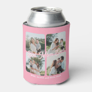 Best Mum Ever custom photo collage keepsake pink Can Cooler