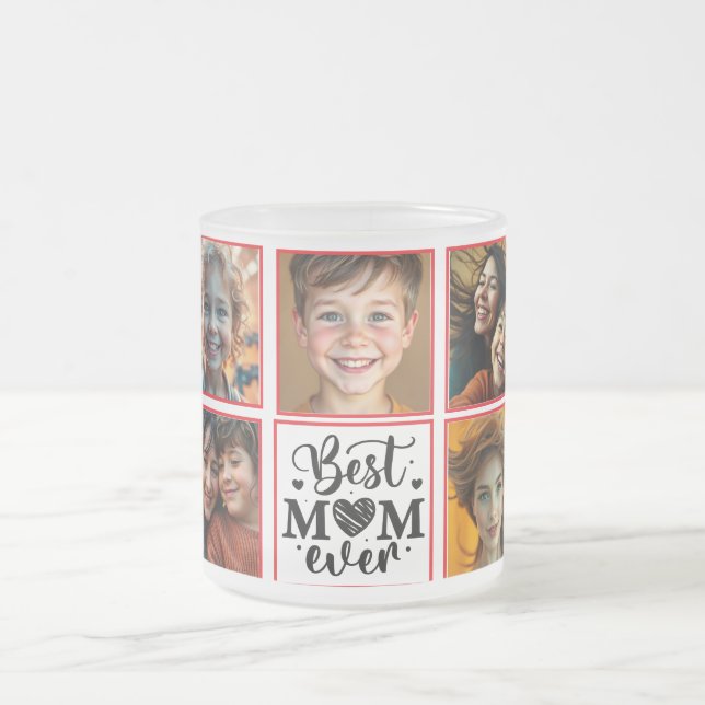 Best Mum Ever Custom Photo Frosted Glass Coffee Mug (Center)