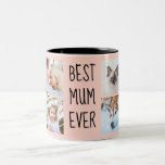 Best Mum Ever Custom Photo Mug<br><div class="desc">Give it as gift to your mum! Photo Grid Handwritten Text Two-Tone cute dusty pink Coffee Mug
Best Mum Ever Custom Photo Mug</div>