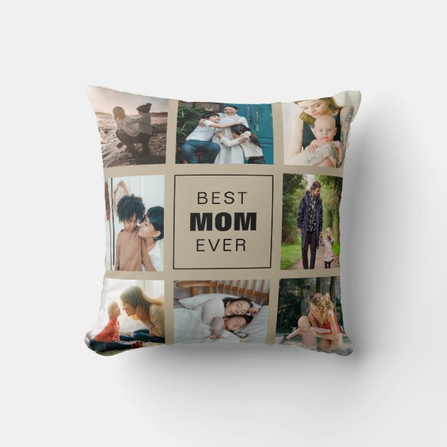 Best Mum Ever Custom Photo Personalised Cushion (Front)