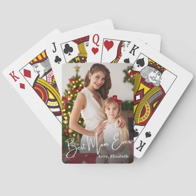 Best Mum Ever Custom Photo Playing Cards (Back)