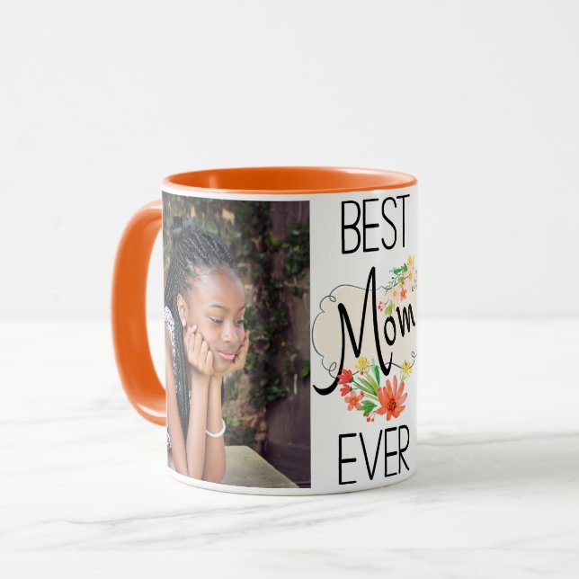 Best Mum Ever Custom Photos Mug (Front Left)