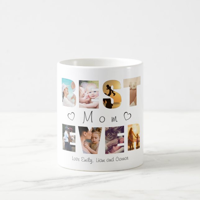 Best mum ever custom text photo coffee mug (Center)
