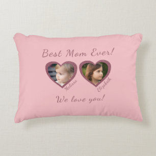 Best Mum Ever Custom Two Photo Template Decorative Cushion