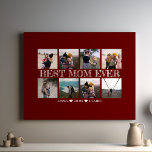 Best Mum Ever Customisable Maroon Photo Collage Canvas Print<br><div class="desc">The "Best Mum Ever Customisable Maroon Photo Collage Canvas Print" is a heartfelt and personalised gift that honours the extraordinary mothers in our lives. This canvas print offers the opportunity to create a unique collage of cherished family photos, resulting in a sentimental and one-of-a-kind masterpiece that beautifully captures shared memories....</div>