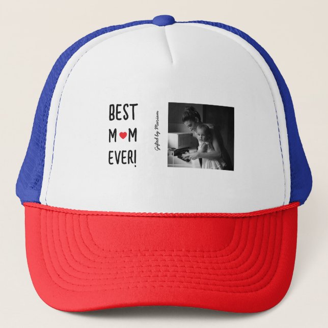 Best Mum Ever Customisable Name Trucker Hat (Front)
