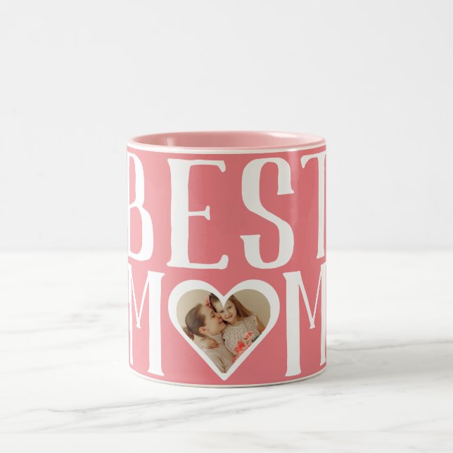 Best Mum Ever | Cute 1 Photo Happy Mothers Day  Two-Tone Coffee Mug (Center)