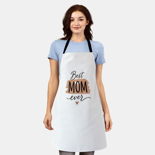 Best Mum Ever Cute Minimalist Typography Apron (Worn)