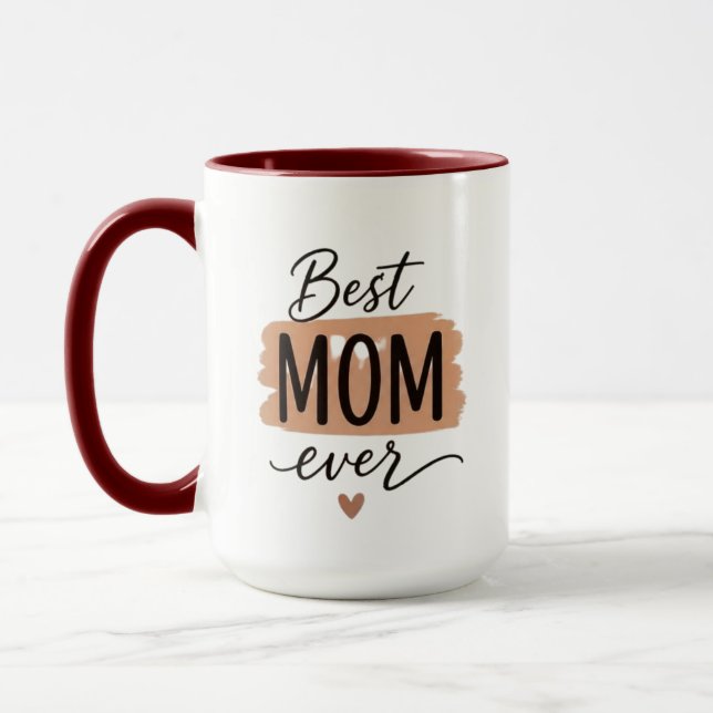 Best Mum Ever Cute Minimalist Typography Mug (Left)