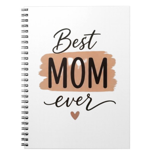 Best Mum Ever Cute Minimalist Typography Notebook (Front)