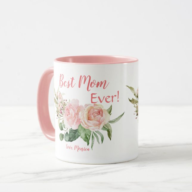 Best mum ever cute mothers day custom mug (Front Left)
