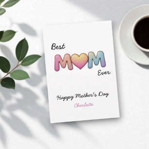 Best Mum Ever   Cute Personalised Mother's Day Card