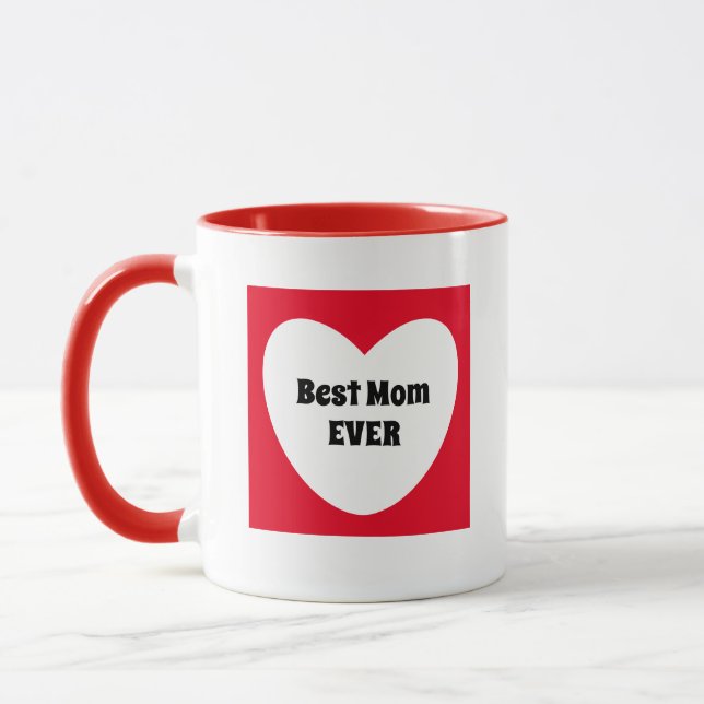 Best Mum Ever Cute Red Mug (Left)
