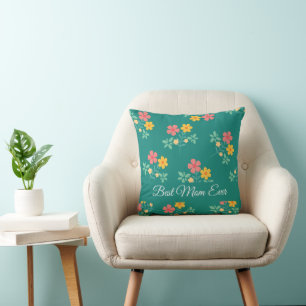 Best Mum Ever Daisy Vintage Bouquet in Green Cushion