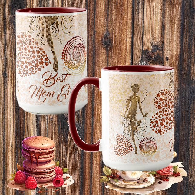 Best Mum Ever Dancer Spiral Heart Mother's Day Fun Mug (Best Mom Ever Dancer Spiral Heart Mother's Day Fun Mug)