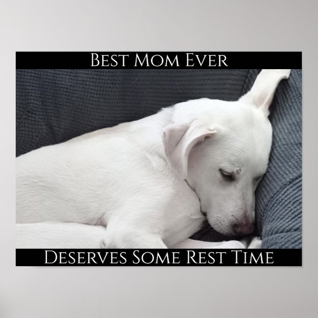 Best Mum Ever Deserves Some Rest Time Cute Dog Poster (Front)