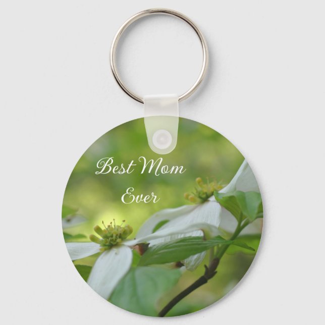 Best Mum Ever Dogwood Flower  Key Ring (Front)
