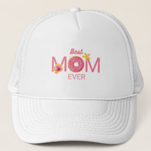 Best Mum Ever Doughnut Floral Trucker Hat