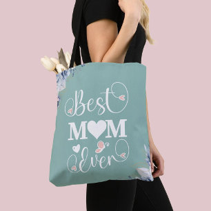 'Best Mum Ever' elegant floral gift Tote Bag