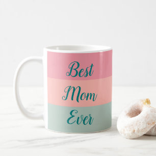 Best Mum Ever Elegant Light Teal Typography Script Coffee Mug