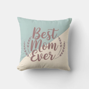 Best Mum Ever - Elegant Mint and Cream Design Cushion