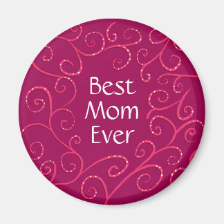 Best mum ever elegant pink swirls modern magnet